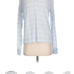 Truesleep Print Modal Henley Pajama Top Love by Gap Light Blue Stripe XS
